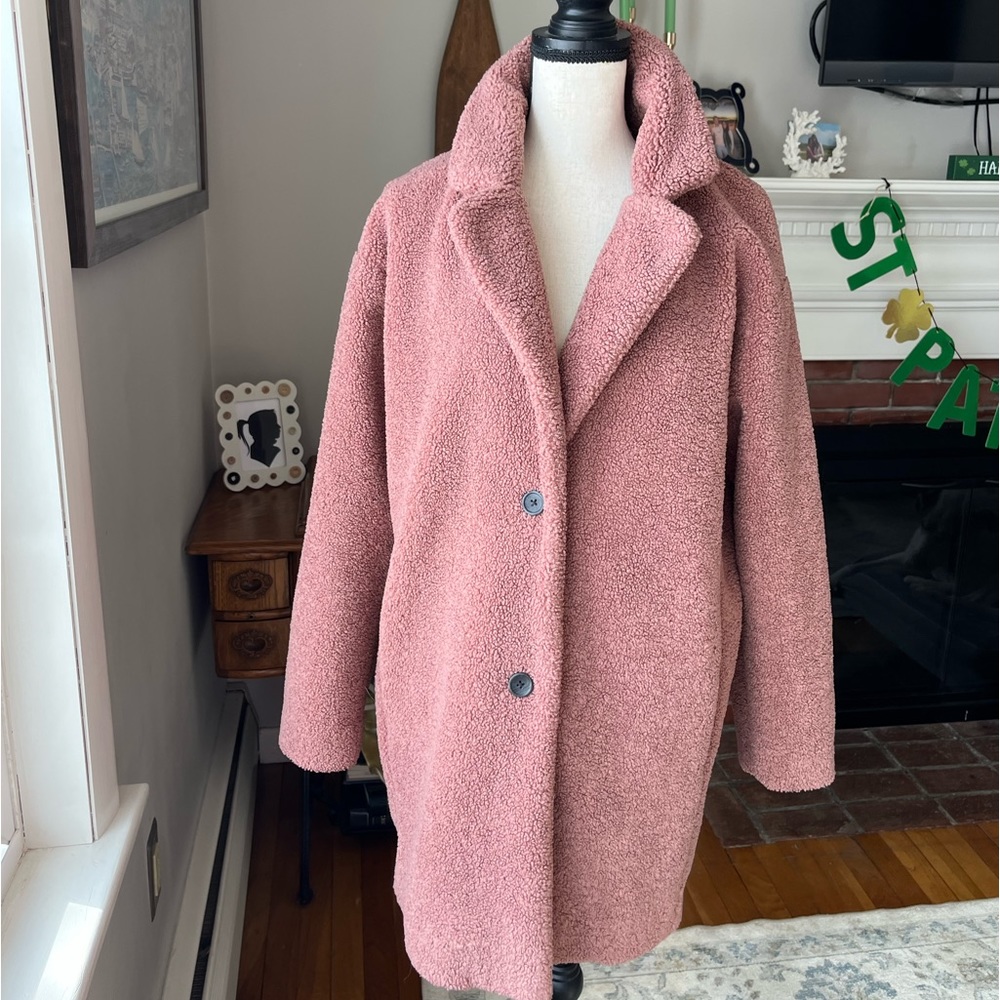 Daily Ritual | Teddy Bear Fleece Coat - Picture 4 of 14